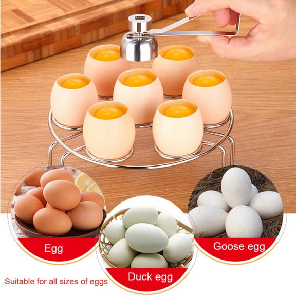 Metal Egg Scissors Egg Topper Cutter Shell Opener Stainless Steel Boiled Raw Egg Creative Kitchen Tools(Silver)