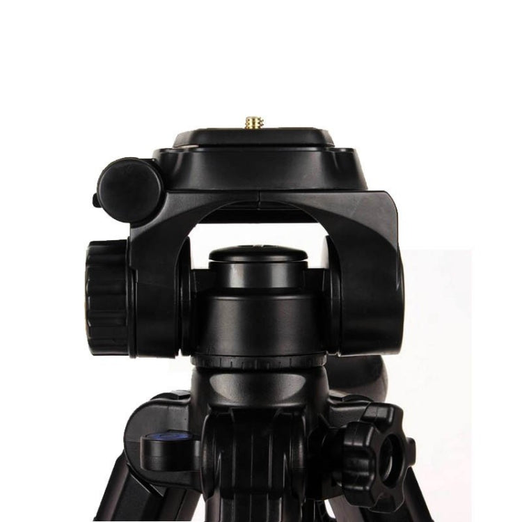Q111 4-Section Folding Legs Live Broadcast Aluminum Alloy Tripod Mount with Three-dimensional Damping Tripod Heads(Red)