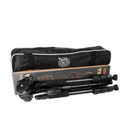 Q111 4-Section Folding Legs Live Broadcast Aluminum Alloy Tripod Mount with Three-dimensional Damping Tripod Heads(Black)