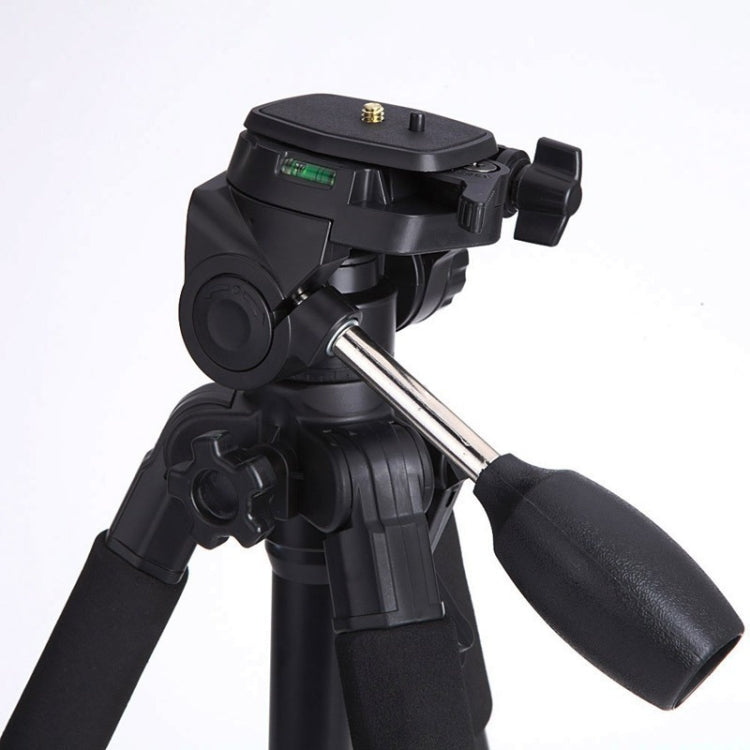 Q111 4-Section Folding Legs Live Broadcast Aluminum Alloy Tripod Mount with Three-dimensional Damping Tripod Heads(Black)