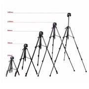 Q111 4-Section Folding Legs Live Broadcast Aluminum Alloy Tripod Mount with Three-dimensional Damping Tripod Heads(Black)