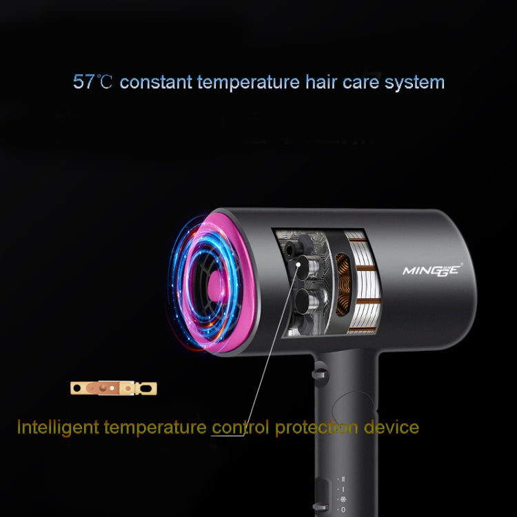 Mingge T1 T Style 1800W High-power Cold Hot Air Wind Fast Drying Folding Hair Dryer, Plug Type:EU Plug(White)