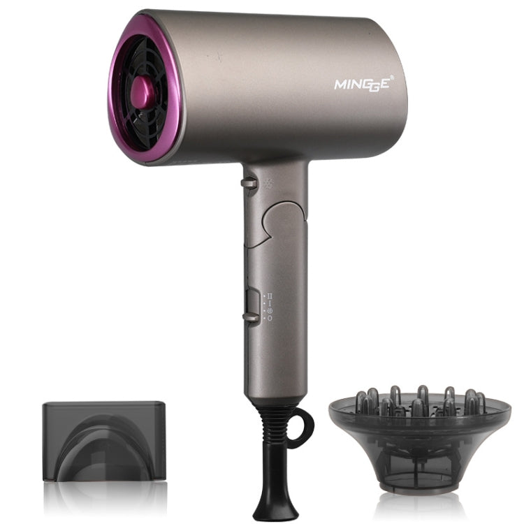 Mingge T1 T Style 1800W High-power Cold Hot Air Wind Fast Drying Folding Hair Dryer, Plug Type:EU Plug(Gray)