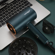Mingge T1 T Style 1800W High-power Cold Hot Air Wind Fast Drying Folding Hair Dryer, Plug Type:EU Plug( Green)