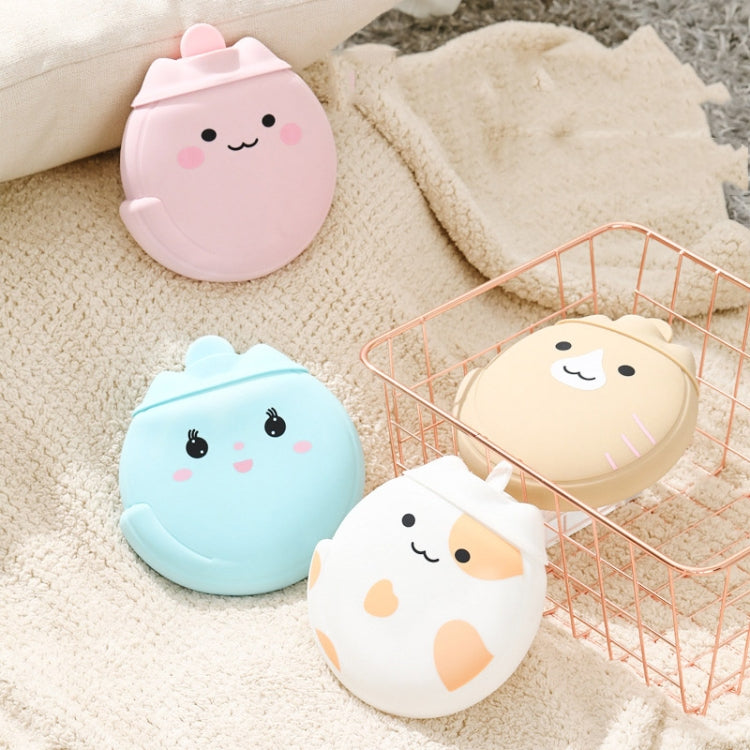 Cartoon Silicone Mini Warm Belly Warm Palace Water Injection Explosion-Proof Warm Water Bag(Coral Powder)