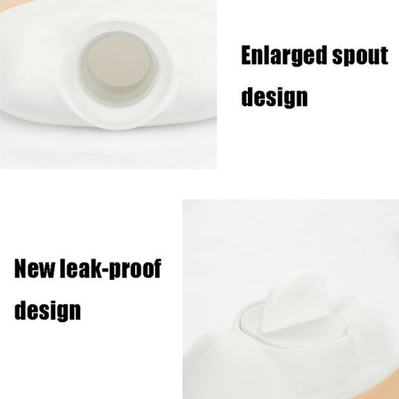Cartoon Silicone Mini Warm Belly Warm Palace Water Injection Explosion-Proof Warm Water Bag(Coral Powder)
