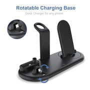 HQ-UD20 Mobile Phone Watch Multi-Function Charging Stand Wireless Charger for Phones & Apple Watch & Airpods(Black)