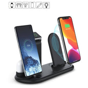 HQ-UD20 Mobile Phone Watch Multi-Function Charging Stand Wireless Charger for Phones & Apple Watch & Airpods(Black)