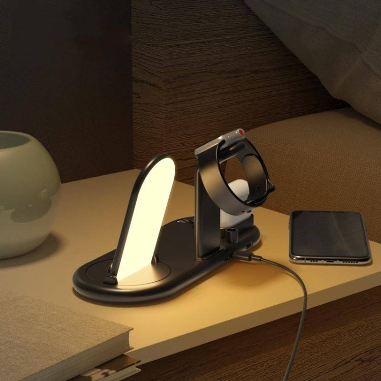 HQ-UD20 Mobile Phone Watch Multi-Function Charging Stand Wireless Charger for Phones & Apple Watch & Airpods(Black)