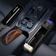 Car Seat Storage Box With Cable Car USB Charger, Style:2-wire