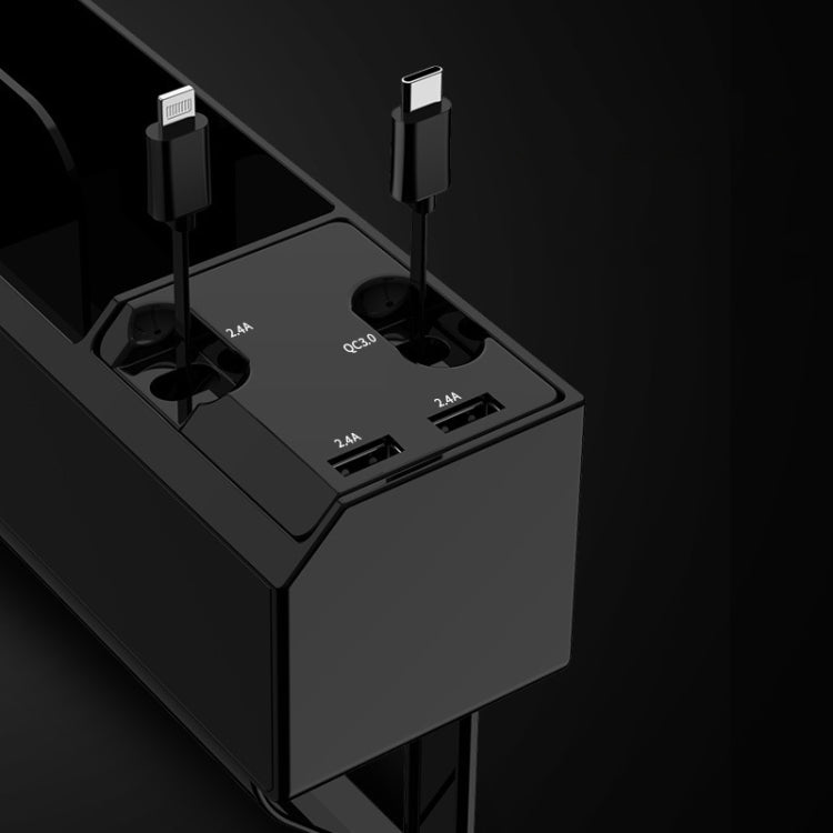 Car Seat Storage Box With Cable Car USB Charger, Style:2-wire