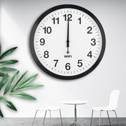 Smart Network Automatic Time Synchronization Wifi Wall Clock Modern Minimalist Silent Living Room Clock, Size:16 inch(Silver)
