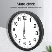 Smart Network Automatic Time Synchronization Wifi Wall Clock Modern Minimalist Silent Living Room Clock, Size:16 inch(Black)