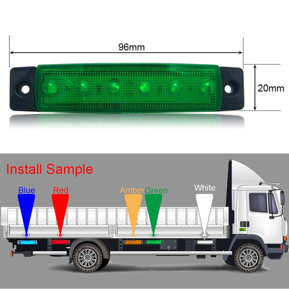 4 PCS 12V 6 SMD Auto Car Bus Truck Wagons External Side Marker Lights LED Trailer Indicator Light Rear Side Lamp(White)