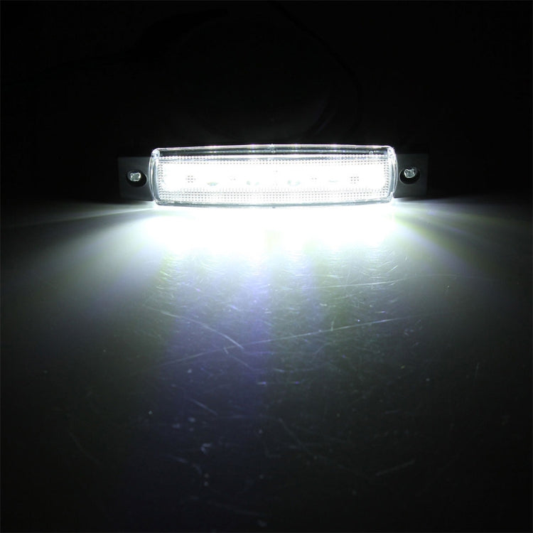 4 PCS 12V 6 SMD Auto Car Bus Truck Wagons External Side Marker Lights LED Trailer Indicator Light Rear Side Lamp(White)