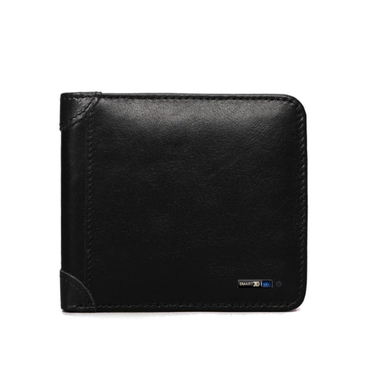 Men Leather Business Wallet Smart Anti-Lost Anti-Theft Wallet, Style:Smart(Black)