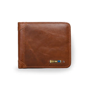 Men Leather Business Wallet Smart Anti-Lost Anti-Theft Wallet, Style:Smart(Light Brown)
