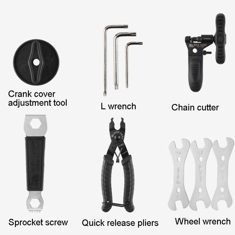 BIKEHAND Bicycle Tool Box Set Renovation Vehicle Tool Kit Riding Equipment Accessories