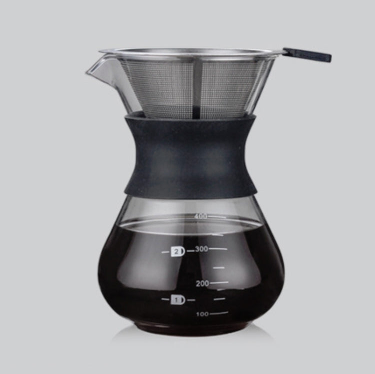 High Temperature Resistant Coffee Maker, Capacity:400ml, Style:With Strainer