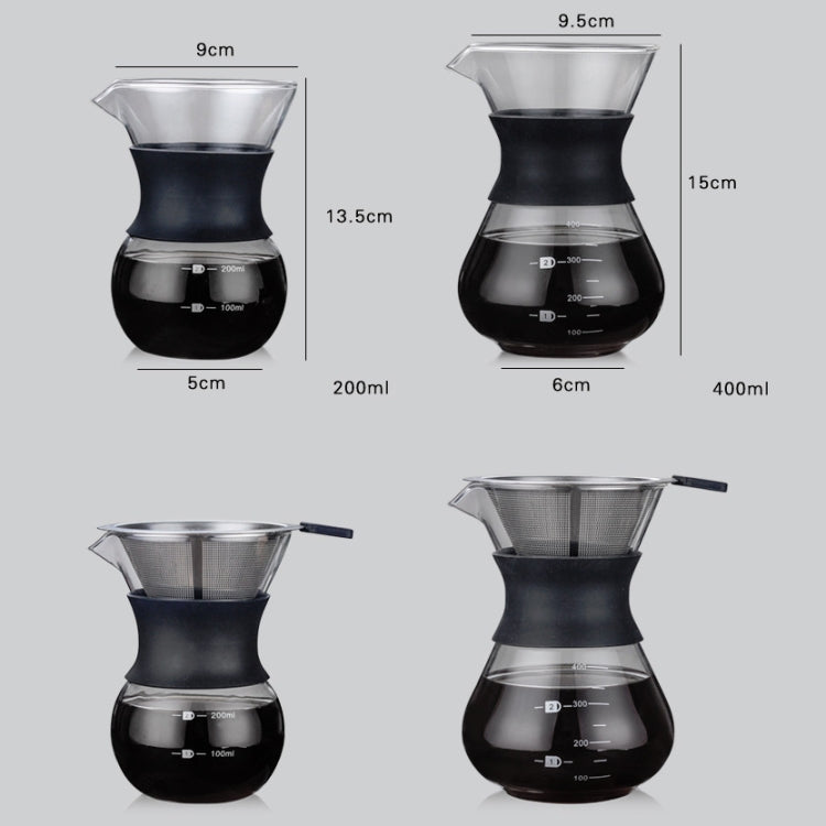 High Temperature Resistant Coffee Maker, Capacity:400ml, Style:With Strainer