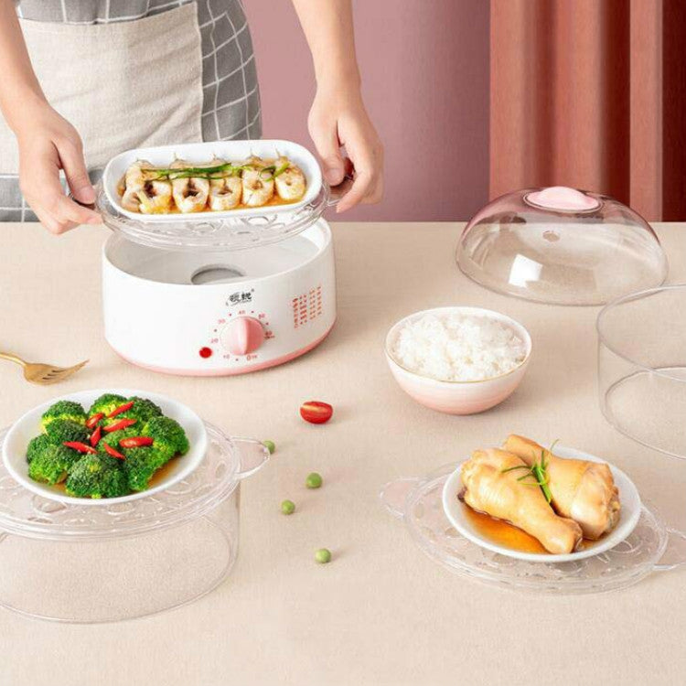 LINGRUI Timer Mini Multi-Function Egg Cooker Automatic Power Off Home Breakfast Machine, CN Plug, Specification:Double Layers(Grey)