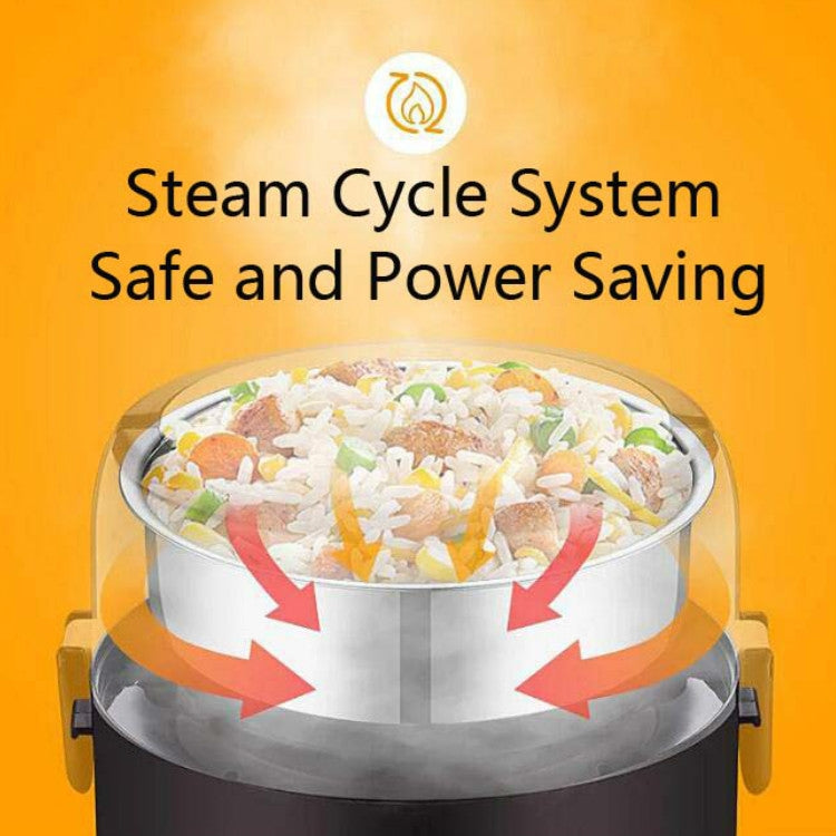 LINGRUI Multi-Function Electric Lunch Box Electric Heating Insulation Cooking Mini Rice Cooker, CN Plug, Specification:Three Layer(Purple)
