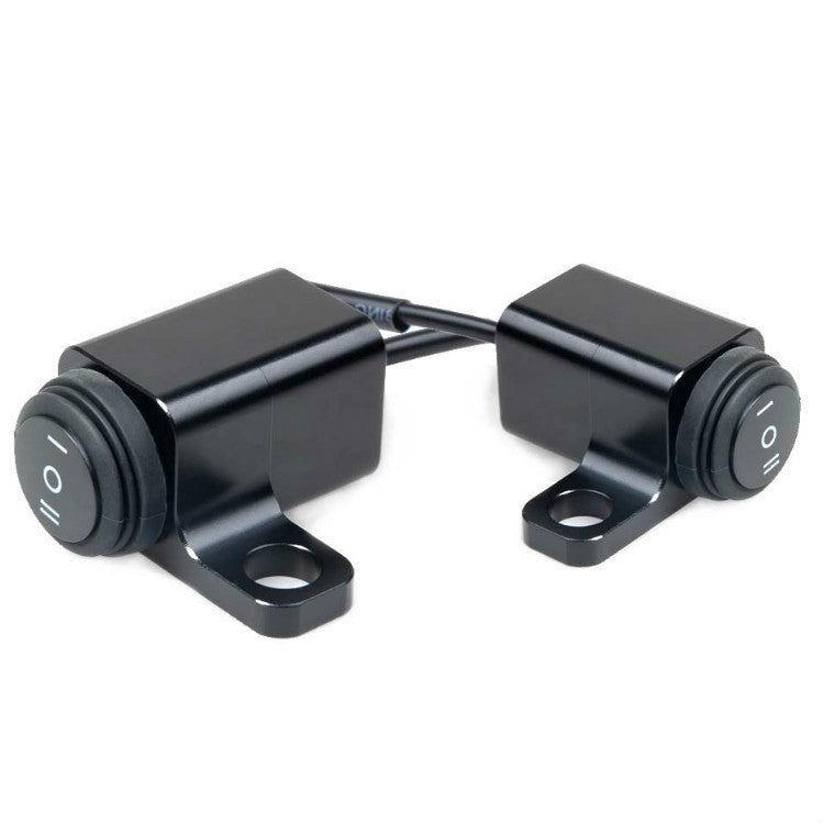 2 PCS / Set Motorcycle LED Lights Rearview Mirror Left And Right Switches Water-resistant Boat-Shaped Switches