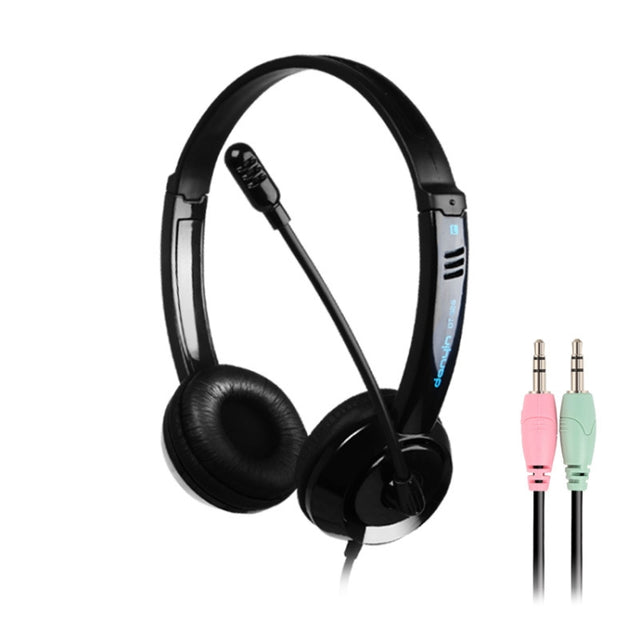 DANYIN DT326 Head-mounted Desktop Computer Children Learning Wire Headset with Microphone, Cable Length:1.8m, Style:3.5mm Two-hole(Black)
