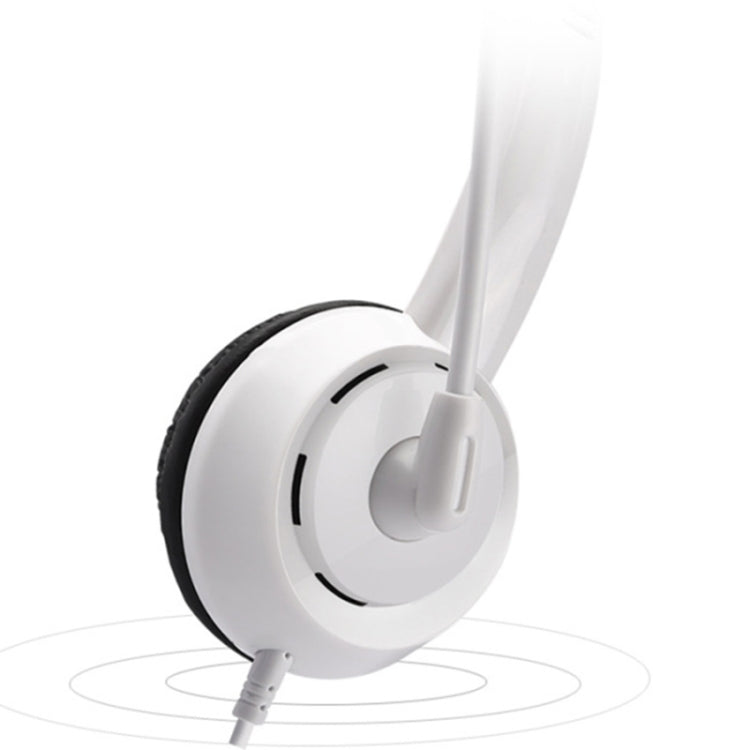 DANYIN DT326 Head-mounted Desktop Computer Children Learning Wire Headset with Microphone, Cable Length:1.8m, Style:USB(White)