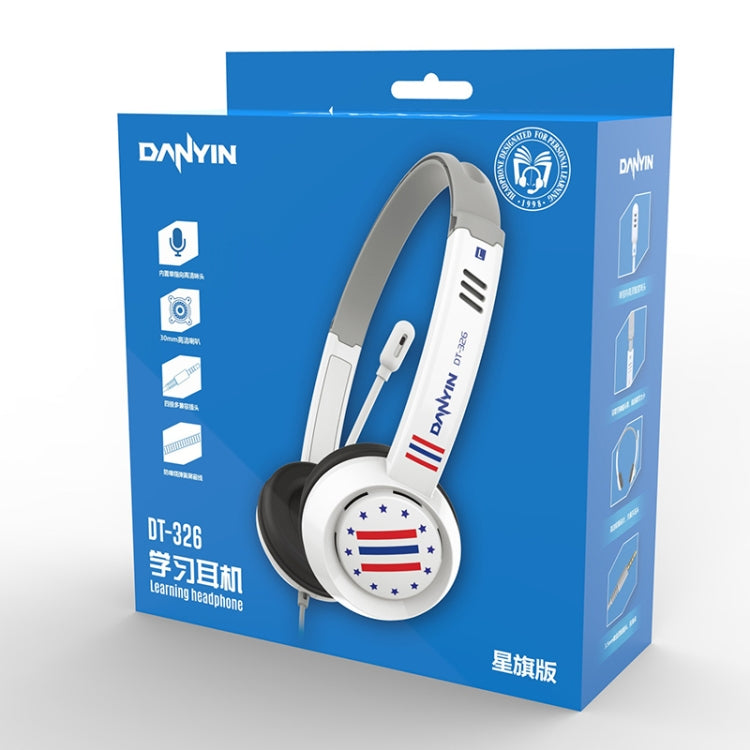 DANYIN DT326 Head-mounted Desktop Computer Children Learning Wire Headset with Microphone, Cable Length:1.8m, Style:USB(White)