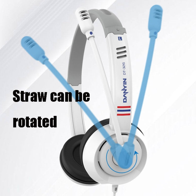 DANYIN DT326 Head-mounted Desktop Computer Children Learning Wire Headset with Microphone, Cable Length:1.8m, Style:USB(White)