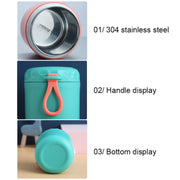 Stainless Steel Soup Cup Soup Pot Lunch Box Portable Thermos Cup(Green)
