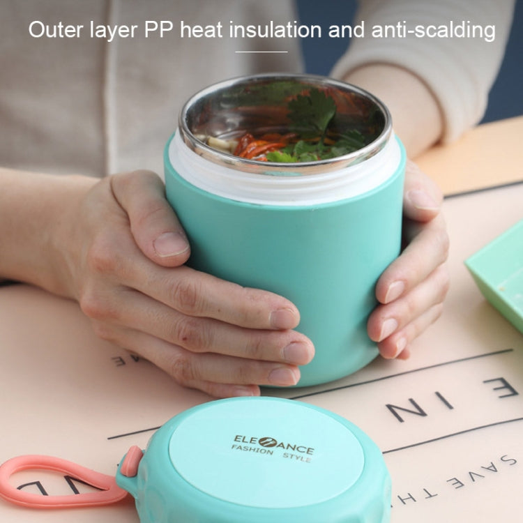 Stainless Steel Soup Cup Soup Pot Lunch Box Portable Thermos Cup(Green)