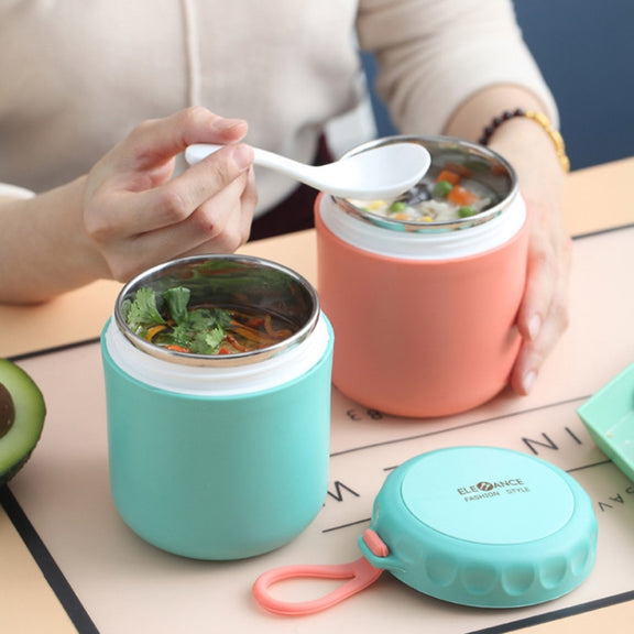 Stainless Steel Soup Cup Soup Pot Lunch Box Portable Thermos Cup(Green)