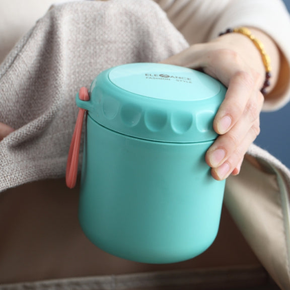 Stainless Steel Soup Cup Soup Pot Lunch Box Portable Thermos Cup(Green)