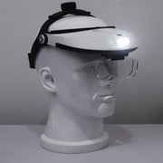 The Elderly Reading And Repairing Magnifying Glass With 2 LED Lamp Head-Mounted HD Magnifying Glass