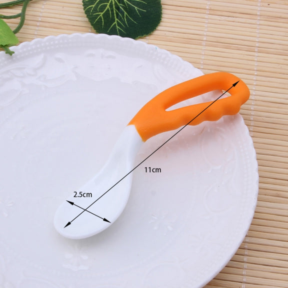 2 PCS Baby Curved Spoon Eat Spoon Baby Pacifier Feeding Spoon Solid Supplies Curved Spoon Children Tableware(Mixing)