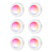 6 PCS / Set 16 Color RGB LED Night Light Strobe Atmosphere Pat Light Remote Control Cabinet Light with 2 Remote Control