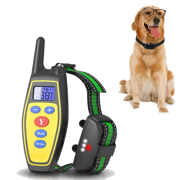 Dog Training Device Remote Control Bark Control Charging Water-resistant Pet Training Collar with Electric Shock Vibration(Yellow)