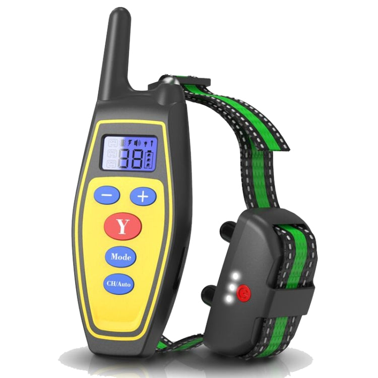 Dog Training Device Remote Control Bark Control Charging Water-resistant Pet Training Collar with Electric Shock Vibration(Yellow)
