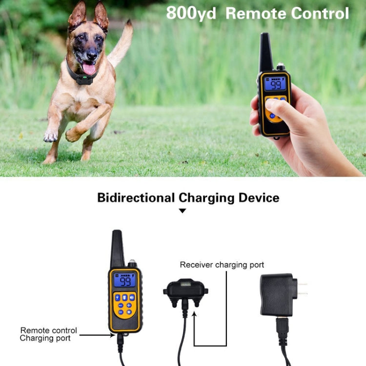 Bark Stopper Dog Training Device Dog Collar with Electric Shock Vibration Warning(UK Plug)