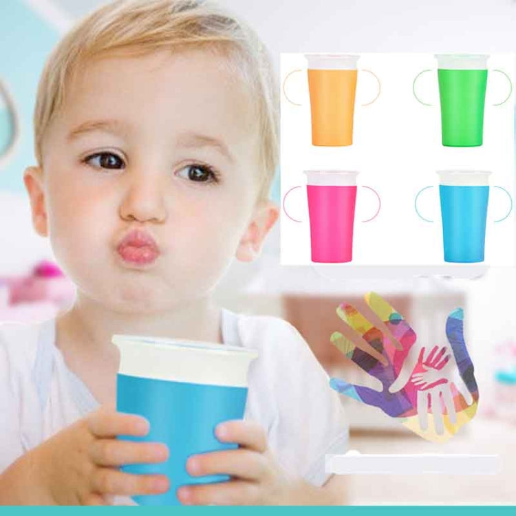 360 Degrees Rotated Baby Learning Drinking Cup With Double Handle Flip(Yellow)
