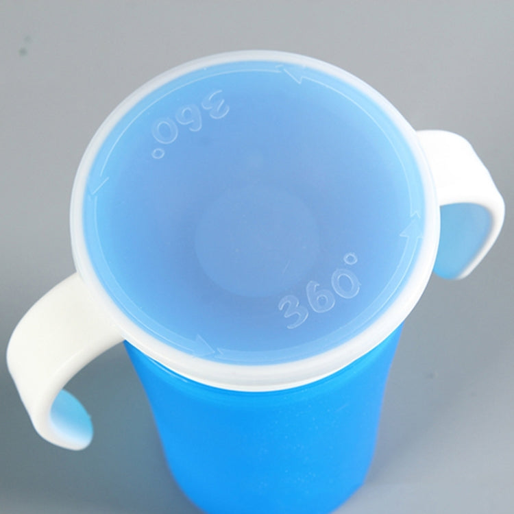 360 Degrees Rotated Baby Learning Drinking Cup With Double Handle Flip(Yellow)