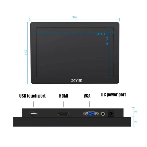 ZGYNK KQ101 HD Embedded Display Industrial Screen, Size: 15.6 inch, Style:Resistive