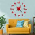 Acrylic 3D Wall Clock DIY Living Room Bedroom Wall Background Decoration(Red) - DIY Clocks by PMc TechLife | Online Shopping South Africa | PMc TechLife | Buy Now Pay Later Mobicred