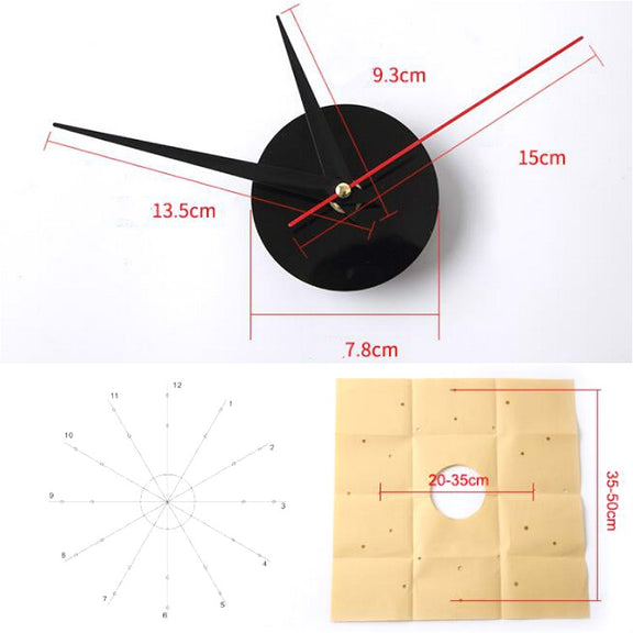 Acrylic 3D Wall Clock DIY Living Room Bedroom Wall Background Decoration(Silver)