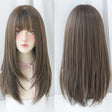 Ladies Long Straight Hair Air Bangs Wig Hair Set, Colour: Cool Brown - free shipping - PMC TechLife - Order now!
