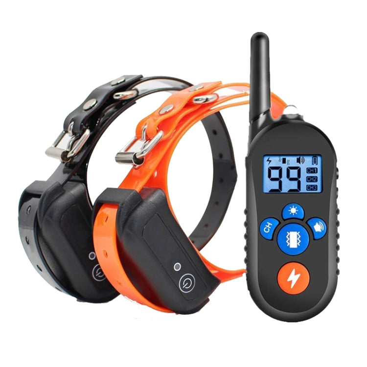 800m Remote Control Electric Shock Bark Stopper Vibration Warning Pet Supplies Electronic Water-resistant Collar Dog Training Device, Style:556-2(EU Plug)