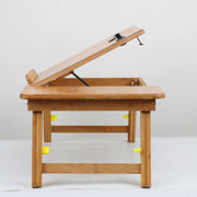 Folding Laptop Desk Bed Card Slot Lifting Type Lazy Computer Desk, Size: Medium (54cm), Style:with Drawer
