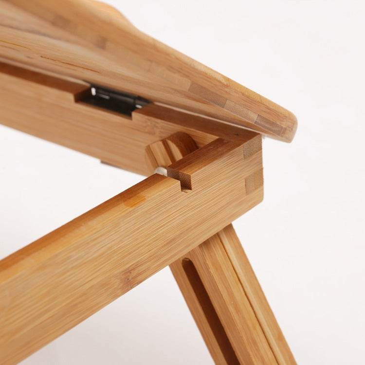 Folding Laptop Desk Bed Card Slot Lifting Type Lazy Computer Desk, Size: Medium (54cm), Style:with Drawer